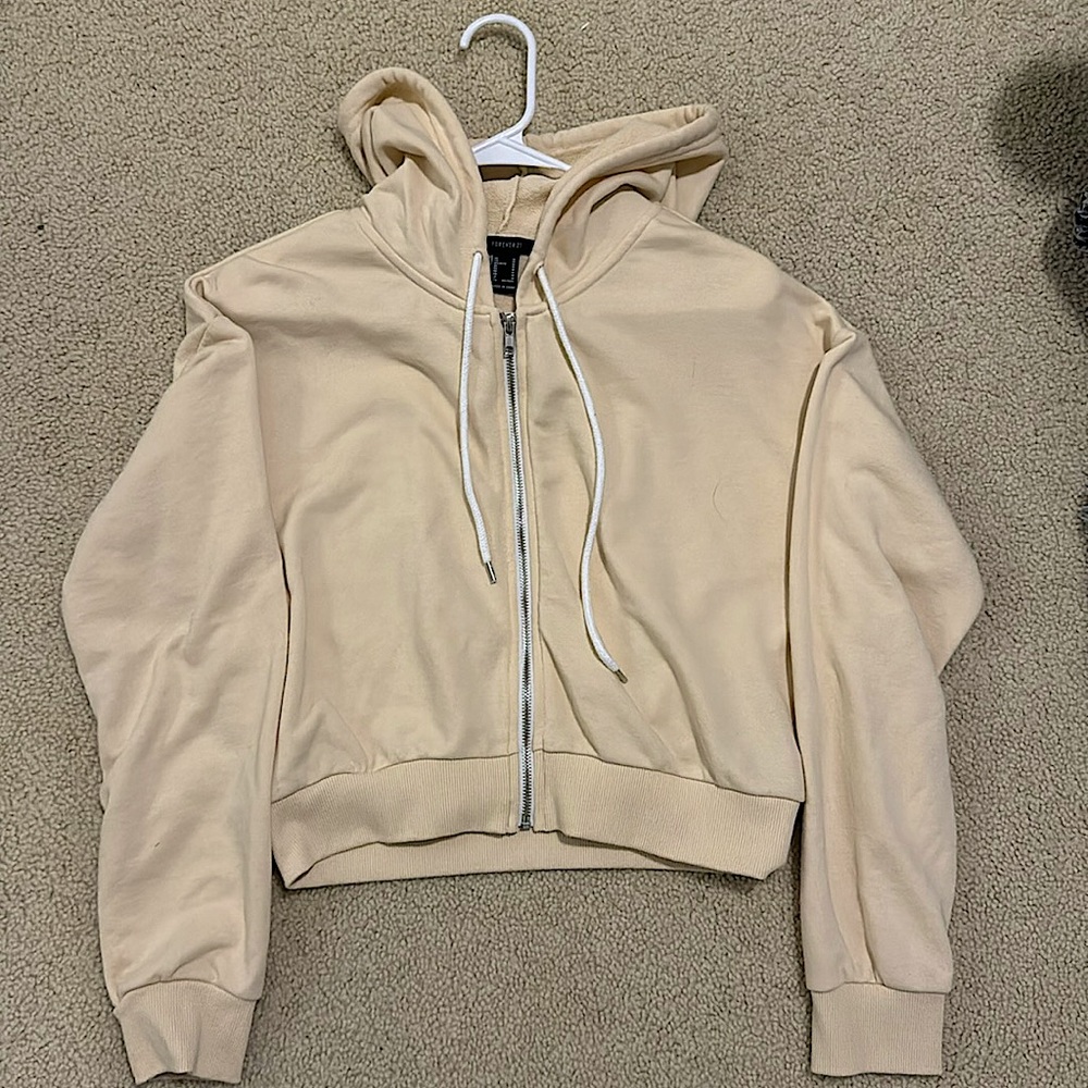 Light Yellow Cropped Hoddie